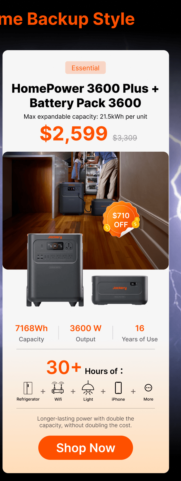 HomePower 3600 Plus +Battery Pack 3600