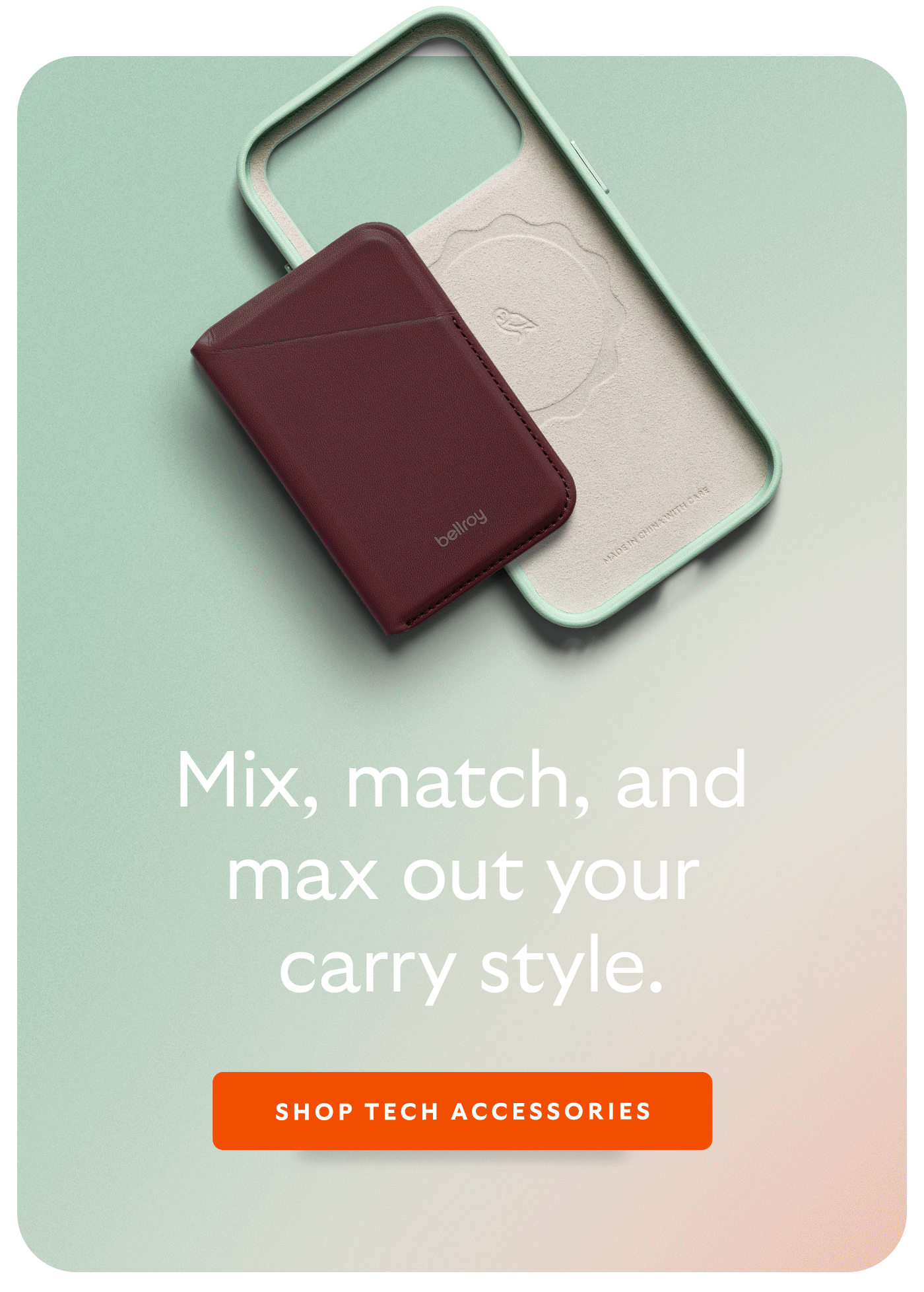 [Header] Mix, match and max out your carry style. [CTA] Shop tech accessories