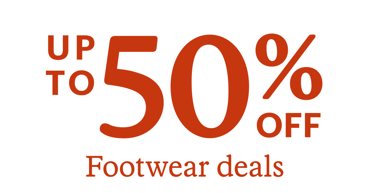 Up to 50% off footwear deals