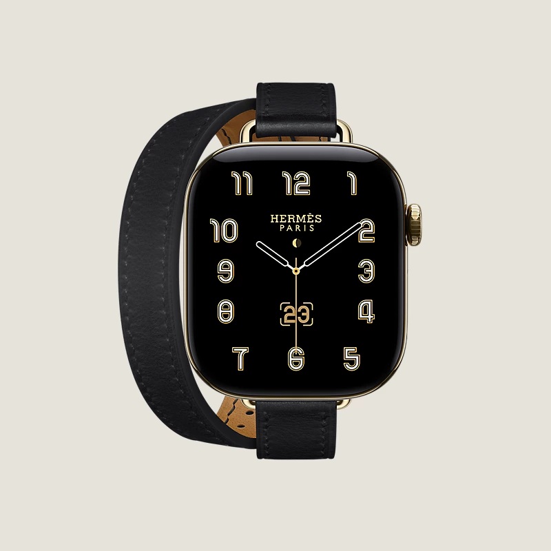 Image of Series 12 case & Band Apple Watch Herm&egrave;s Double Tour 42 mm Attelage