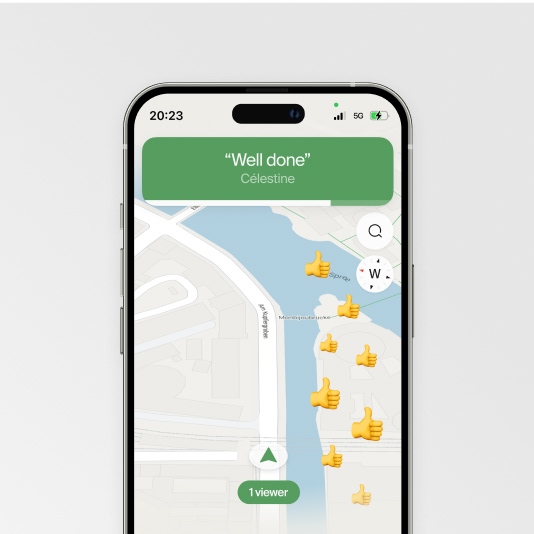 A render of the Cowboy app showing the Share My Ride feature