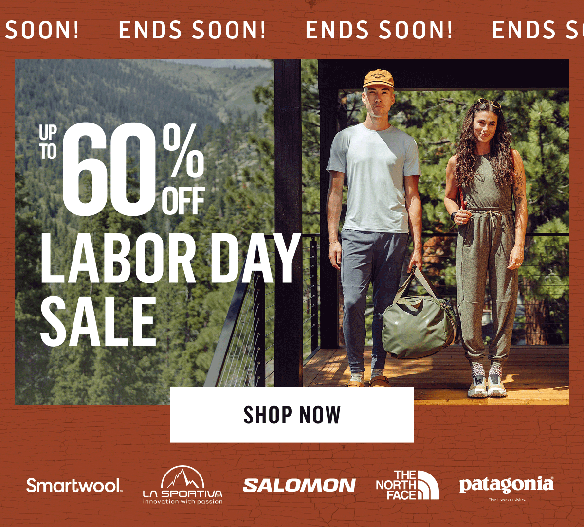 Ends Soon: Up to 60% Off Labor Day Sale from Smartwool, La Sportiva, Salomon, The North Face, Patagonia. Shop Now!