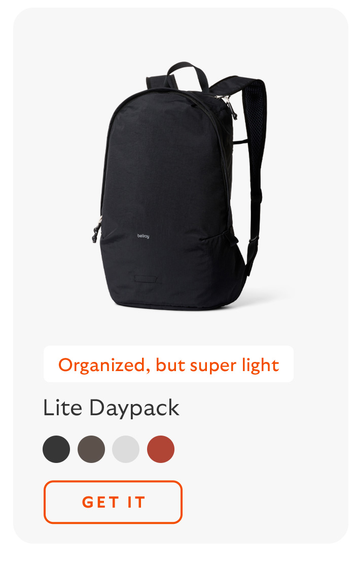 [Product 3] Lite Daypack [Starburst] Organized, but super light CTA Get it