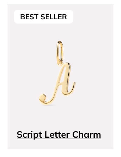 Script Letter Charm