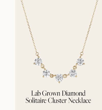 14K Lab Grown Diamond Solitaire Cluster Necklace
