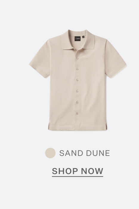 Riviera Knit Button Up - Sand Dune