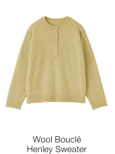 Shop Wool Boucl&eacute; Henley Sweater