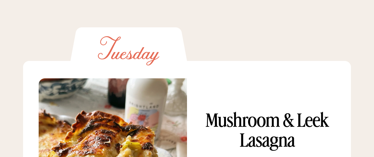 Tuesday Mushroom & Leek Lasagna