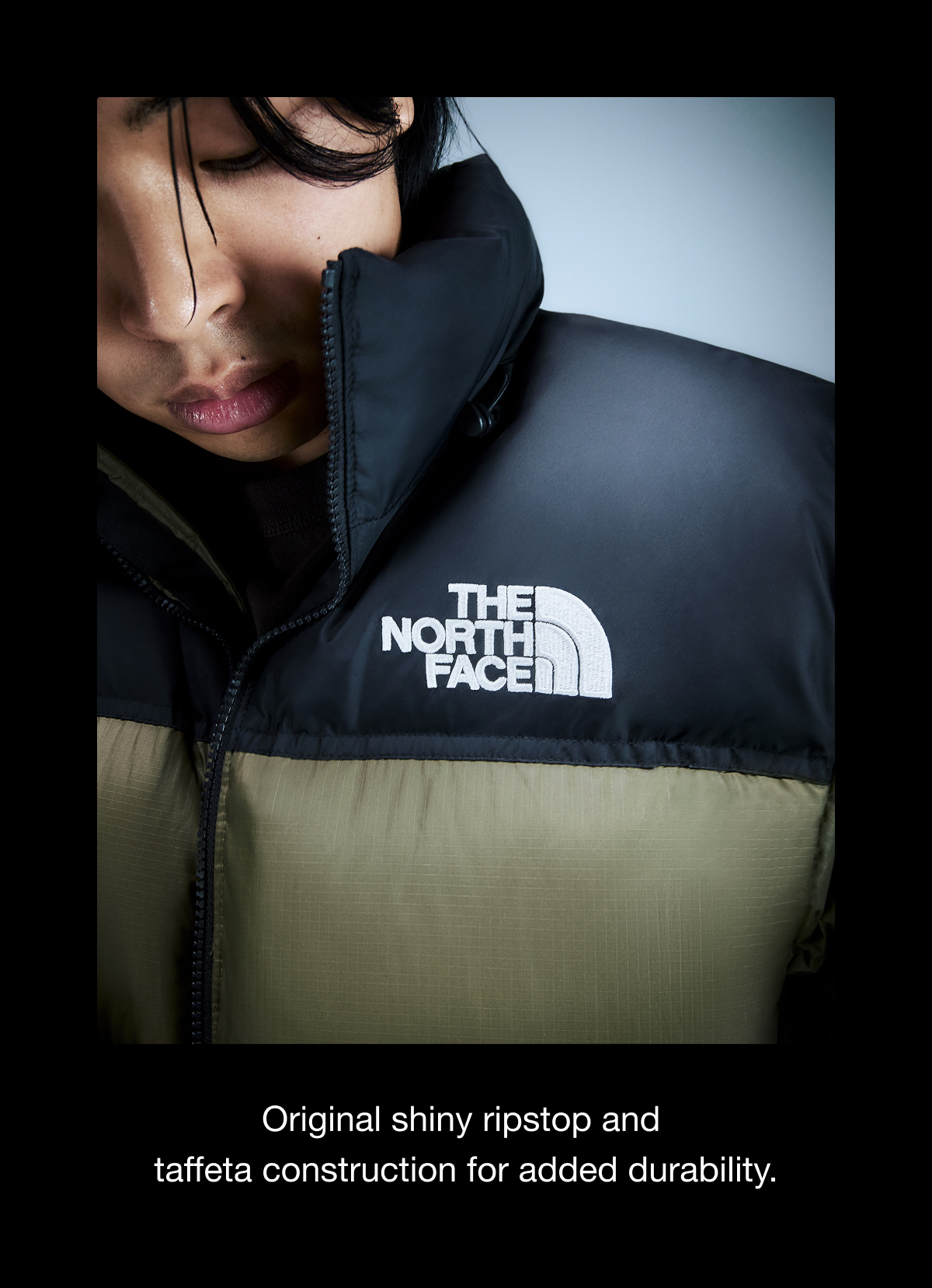 Original shiny ripstop and  taffeta construction for added durability.