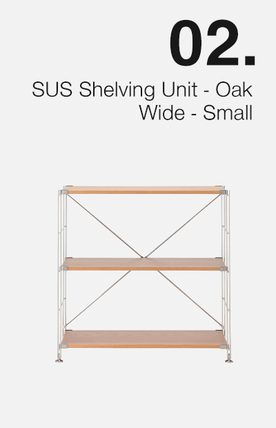 SUS Shelving Unit - Oak - Wide - Small