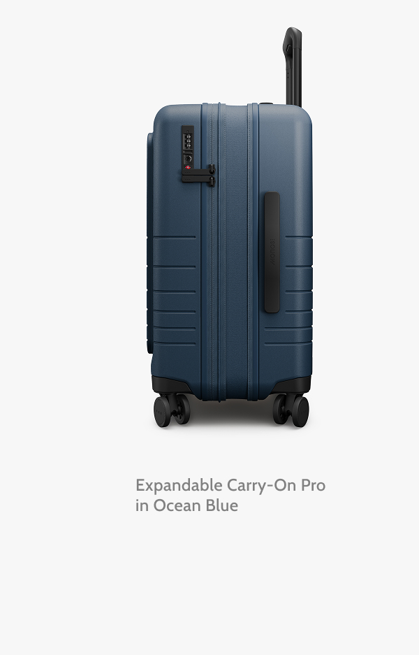 Expandable Carry-On Pro in Ocean Blue.