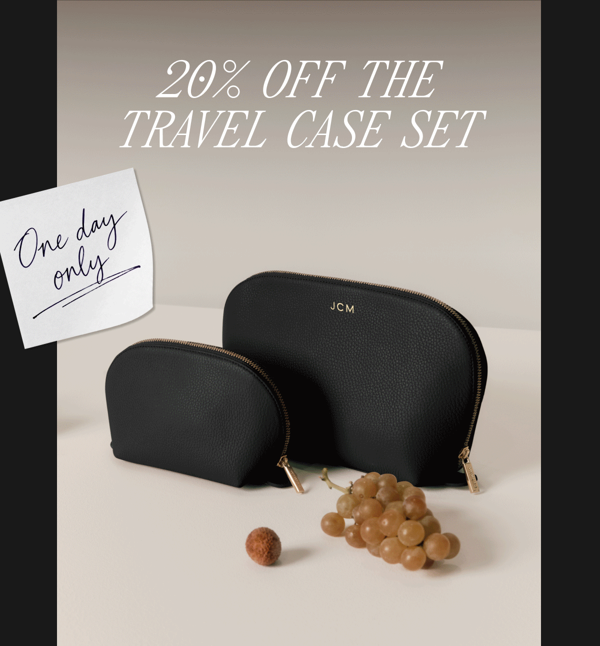 ONE DAY ONLY 20% OFF THE TRAVEL CASE SET