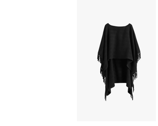 Textured Poncho Black
