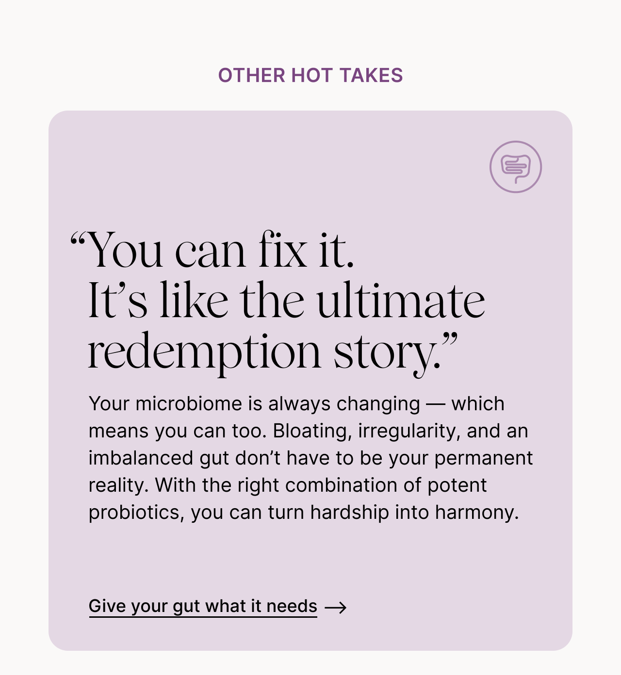 "You can fix it. It's like the ultimate redemption story." - Colleen Cutcliffe