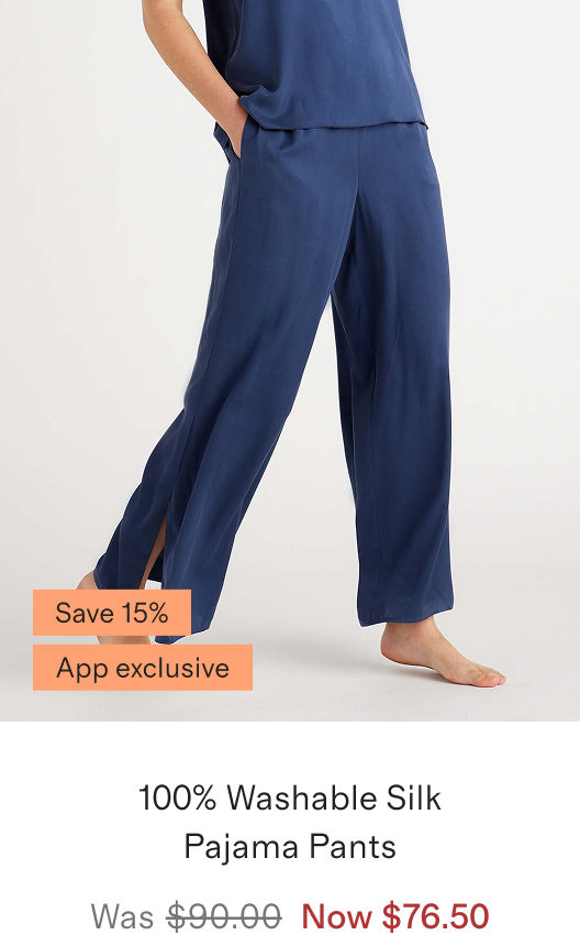 100% Washable Silk Pajama Pants