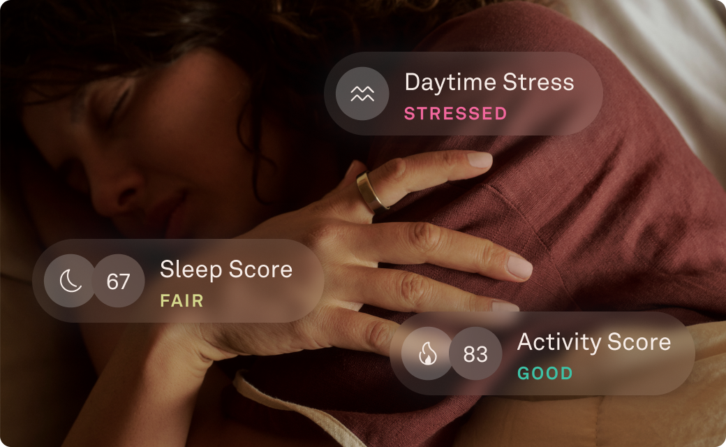 Person sleeping wearing Oura Ring 5