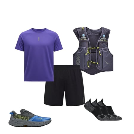 Speedgoat 7, Invisible Sock 3 Pk, Glide Short 7'' 2in1, EveryRun Short Sleeve, Hoka Trail Run Vest 10L, Hoka Trail Run Vest 8L, Speedgoat 7, Quarter Run Sock 3-Pack, Glide Short MR 3.5'' Brief, EveryRun Tank, 