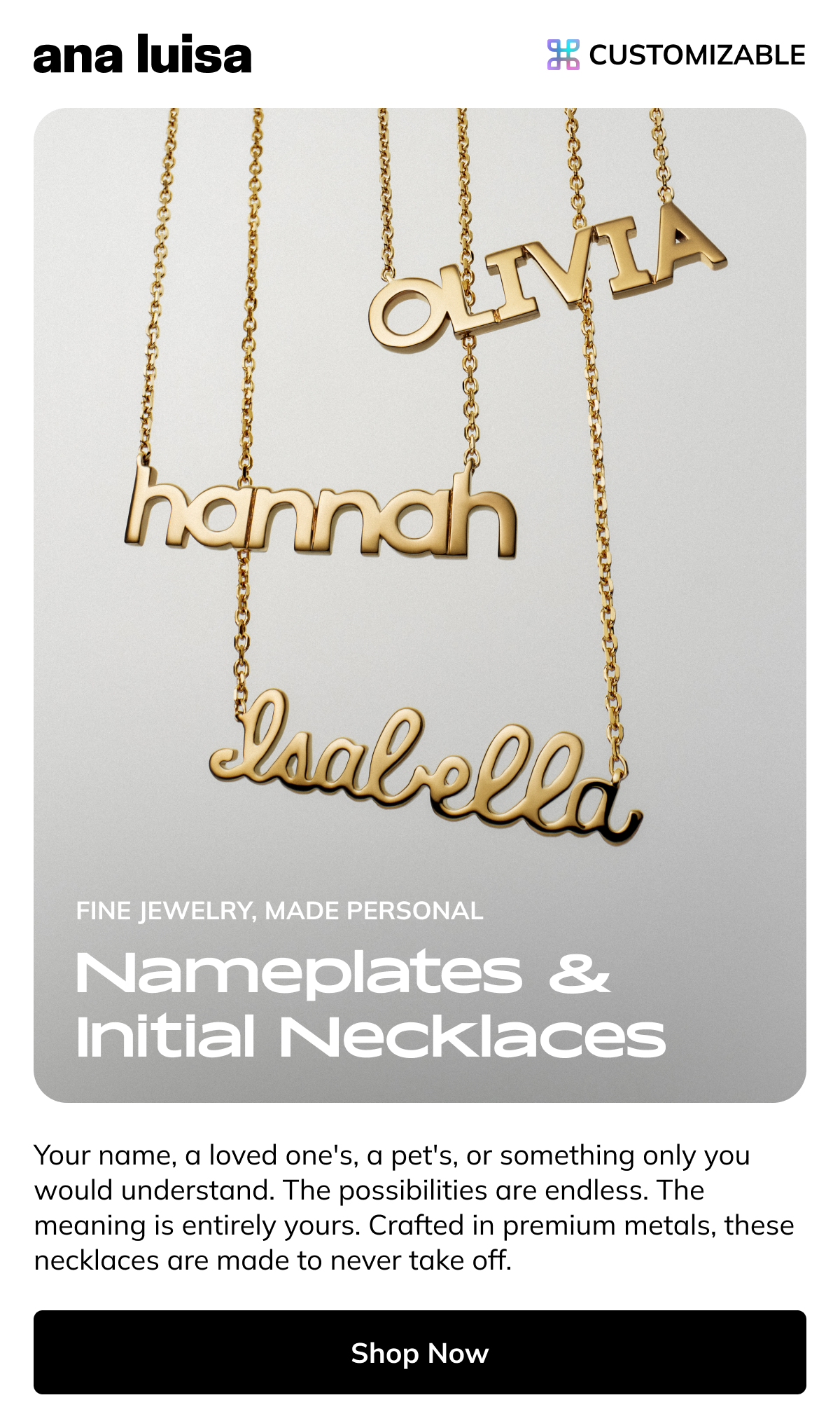 Nameplates and Inital Necklaces