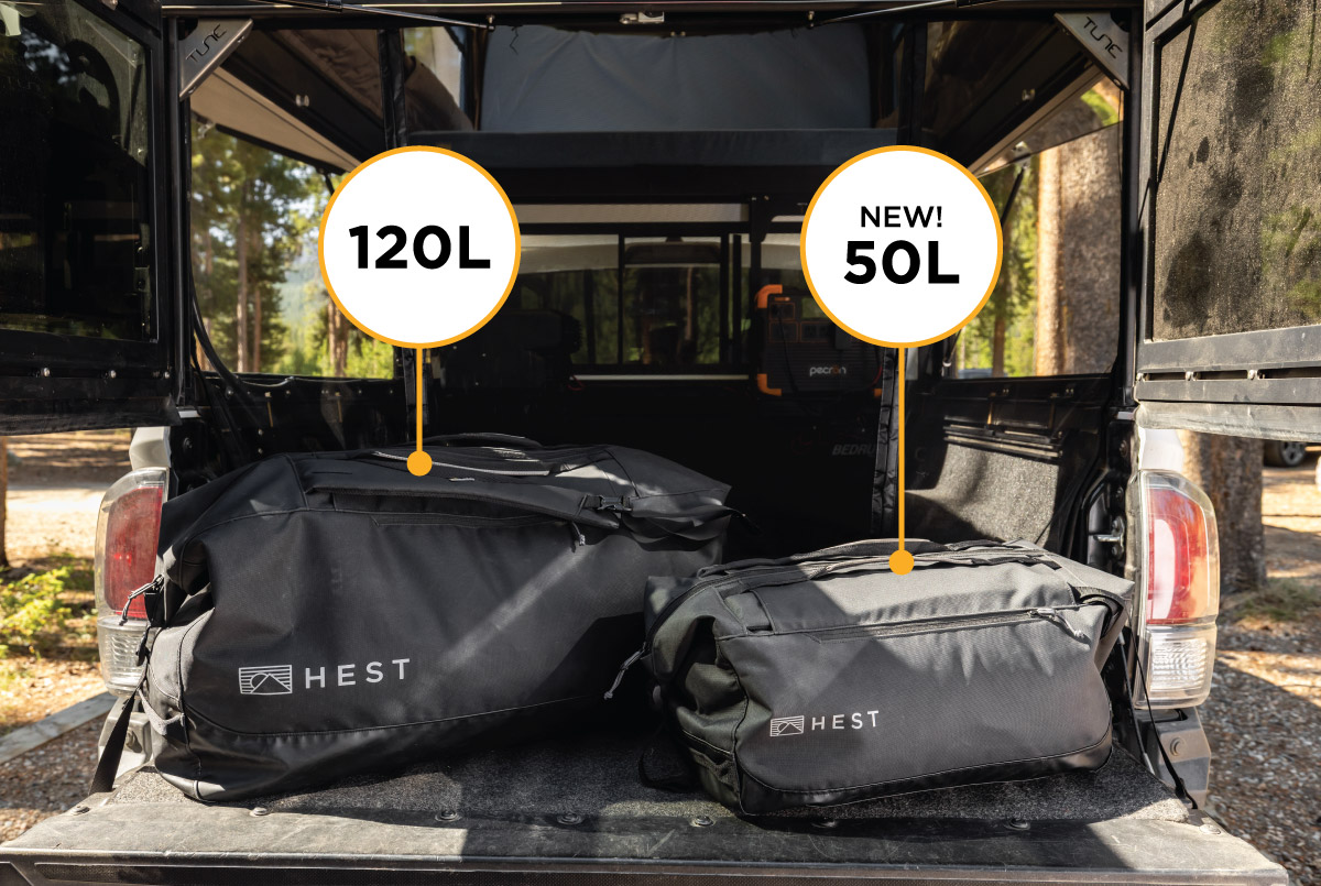 Compare the HEST 120L Duffel to the NEW! HEST 50L Duffel
