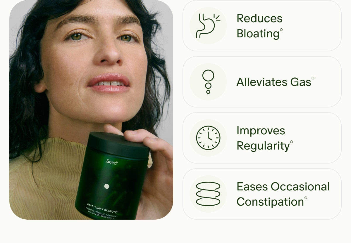 Reduces Bloating&deg; | Alleviates Gas&deg; | Improves Regularity&deg; | Eases Occasional Constipation&deg;