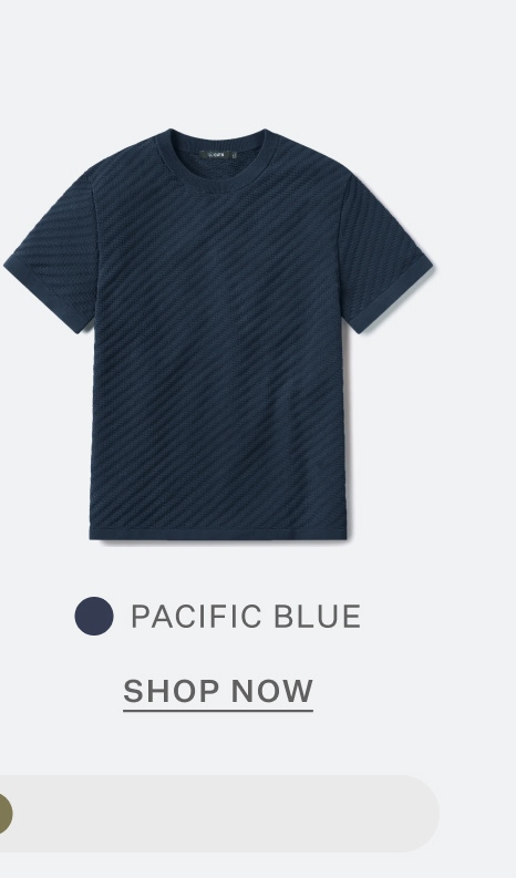 Riviera Knit Textured Tee in Pacific Blue