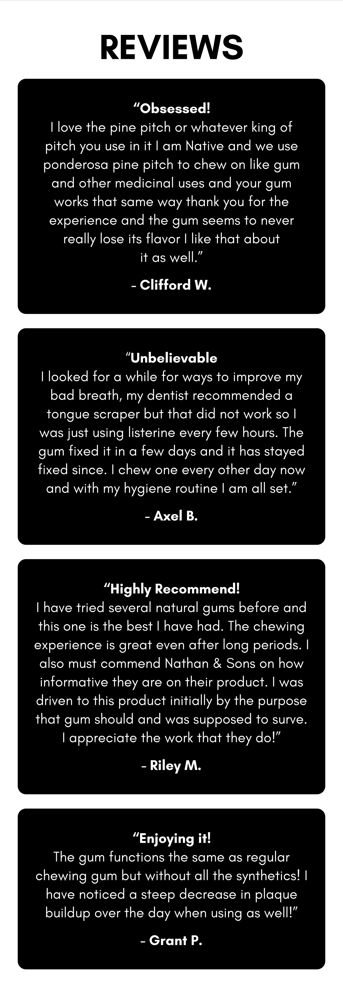 Verified customer reviews