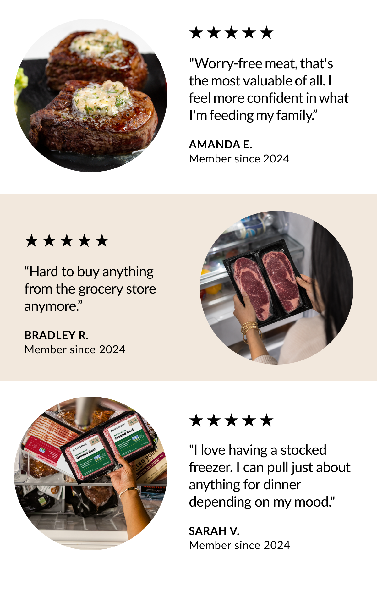 "Worry-free meat, that's the most valuable of all...".