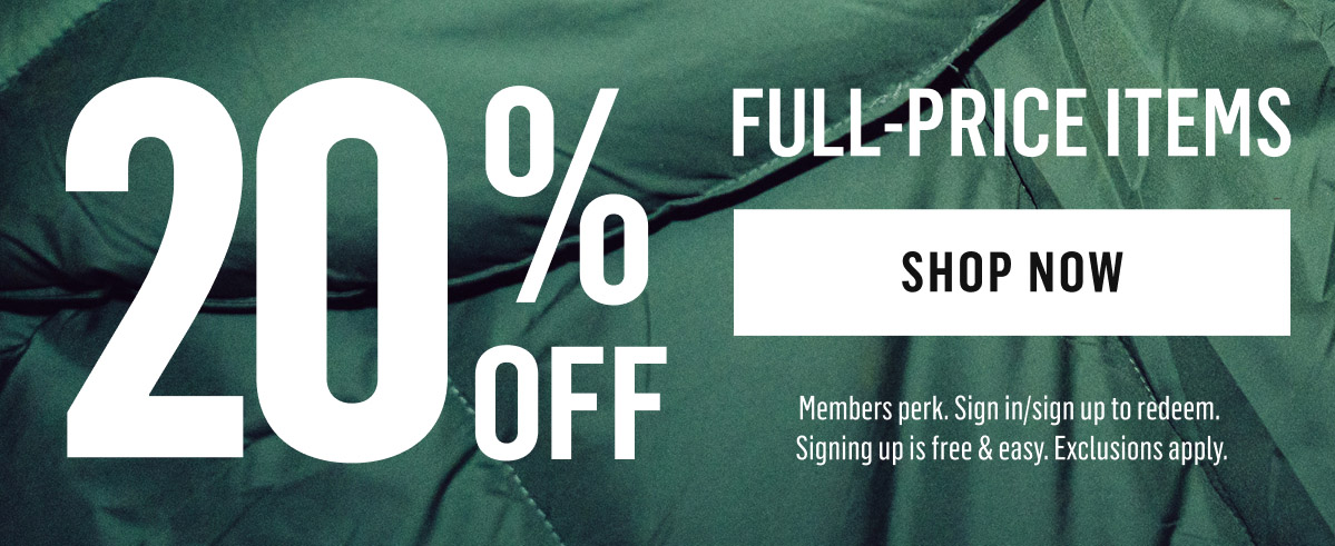 20% Off Full-Price Items. Members perk. Shop Now