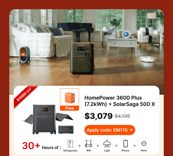 HomePower 3600 Plus(7.2kWh) + SolarSaga 500 X