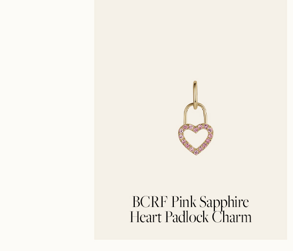 BCRF Pink Sapphire Heart Padlock Charm