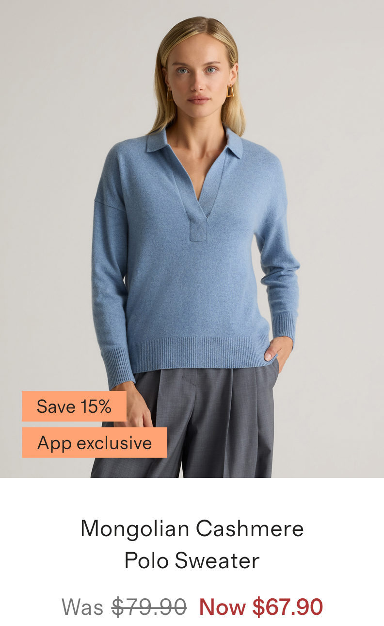 Mongolian Cashmere Polo Sweater
