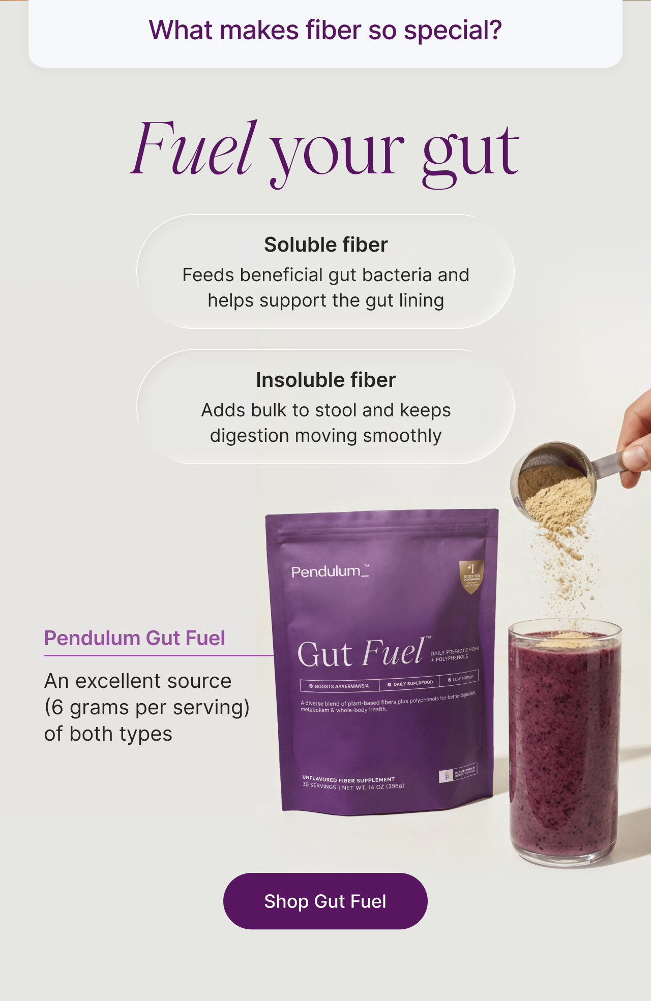 Fuel your gut -- Soluble fiber