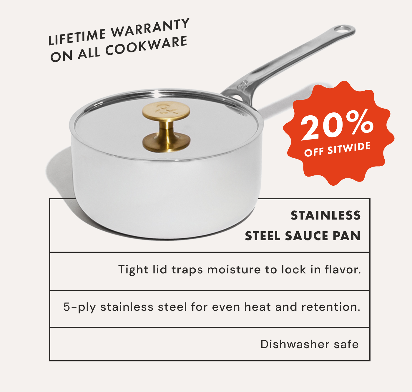 STAINLESS STEEL SAUCE PAN