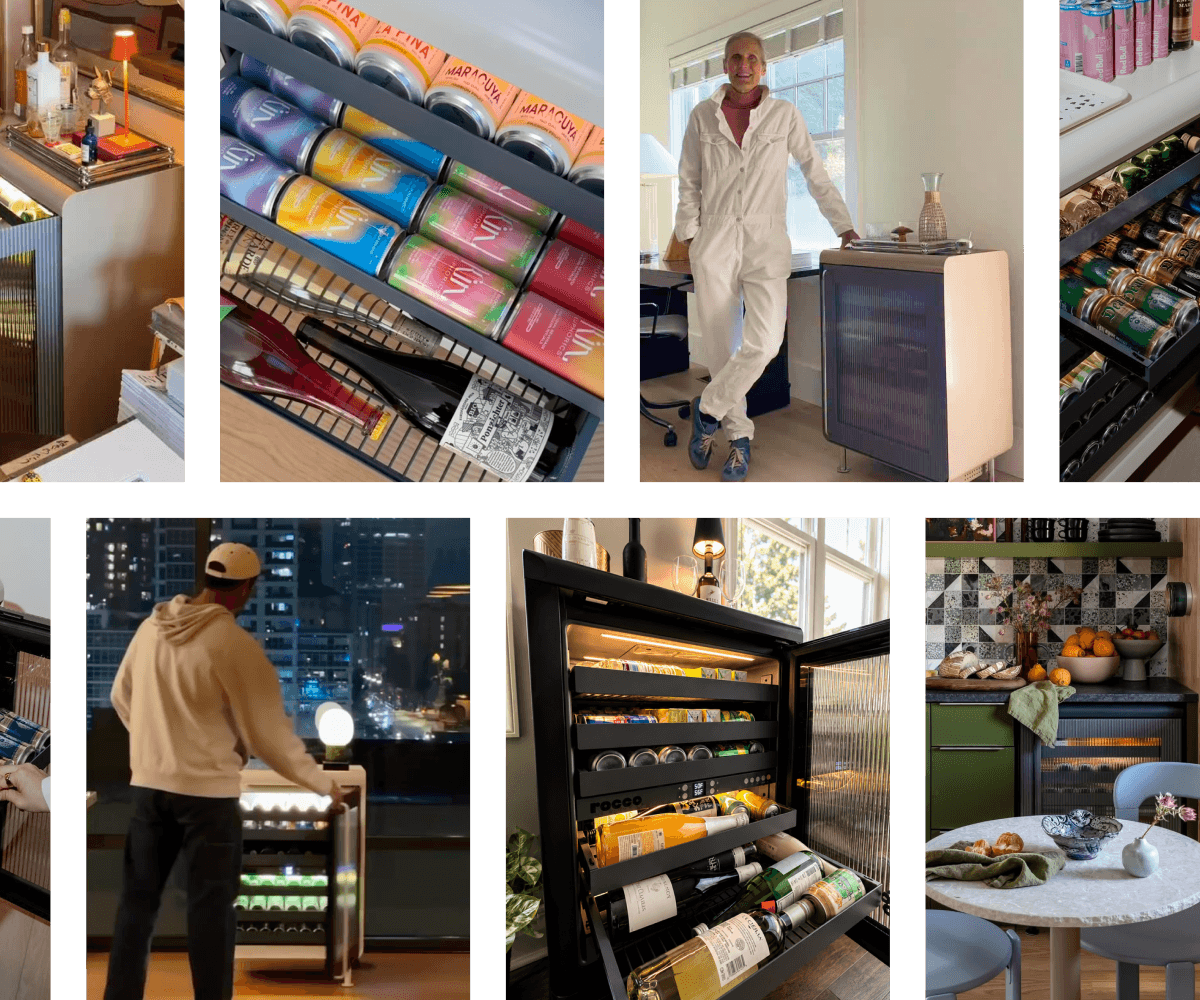 Rocco drinks fridges styled by customers in their homes.