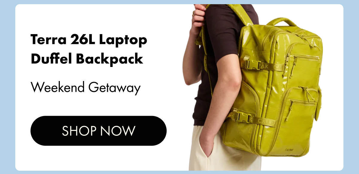 Terra 26L Laptop Duffel Backpack | Weekend Getaway | Shop Now