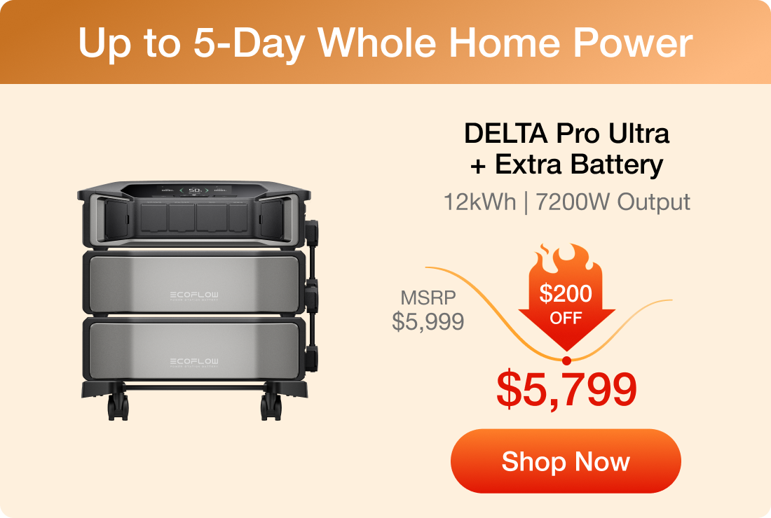 DELTA Pro Ultra + Extra Battery 12kWh | 7200W Output