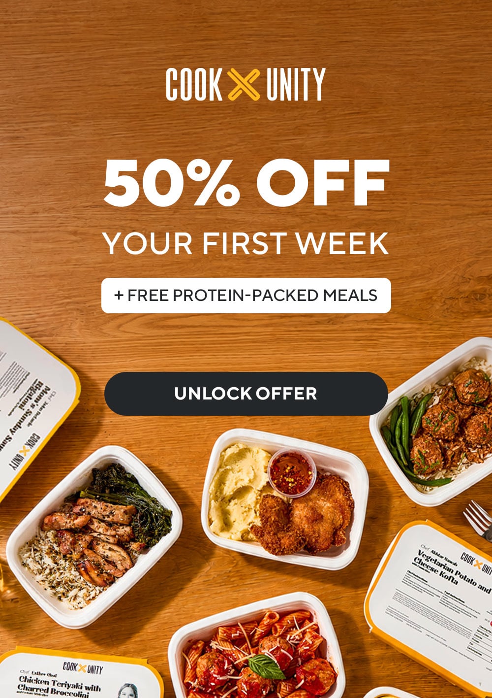 50% off your first order plus free protein-packed meals for two months