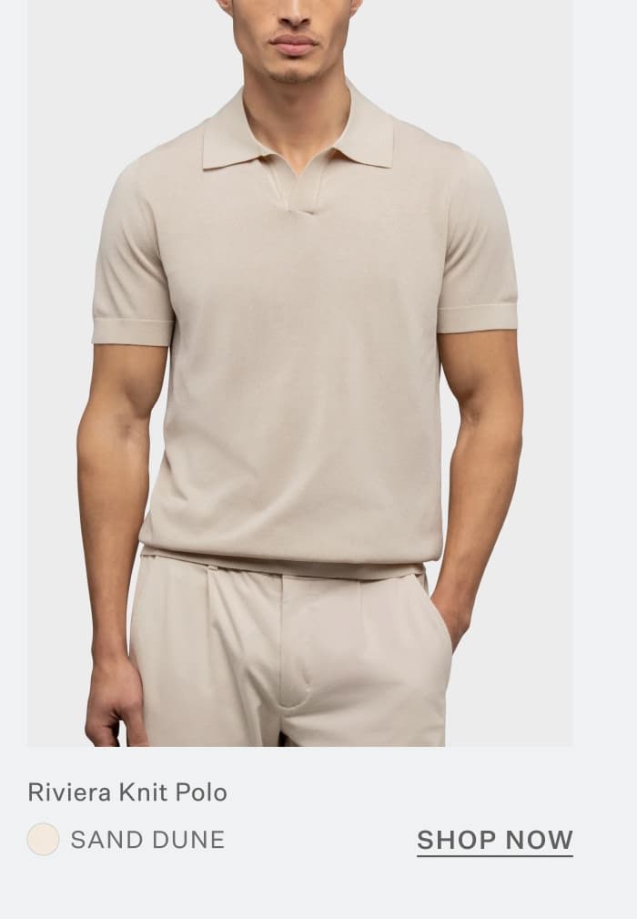 Riviera Knit Polo - Sand Dune