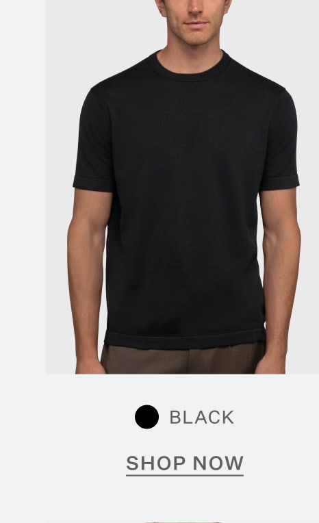 Riviera Luxe Knit Crewneck Tee - Black