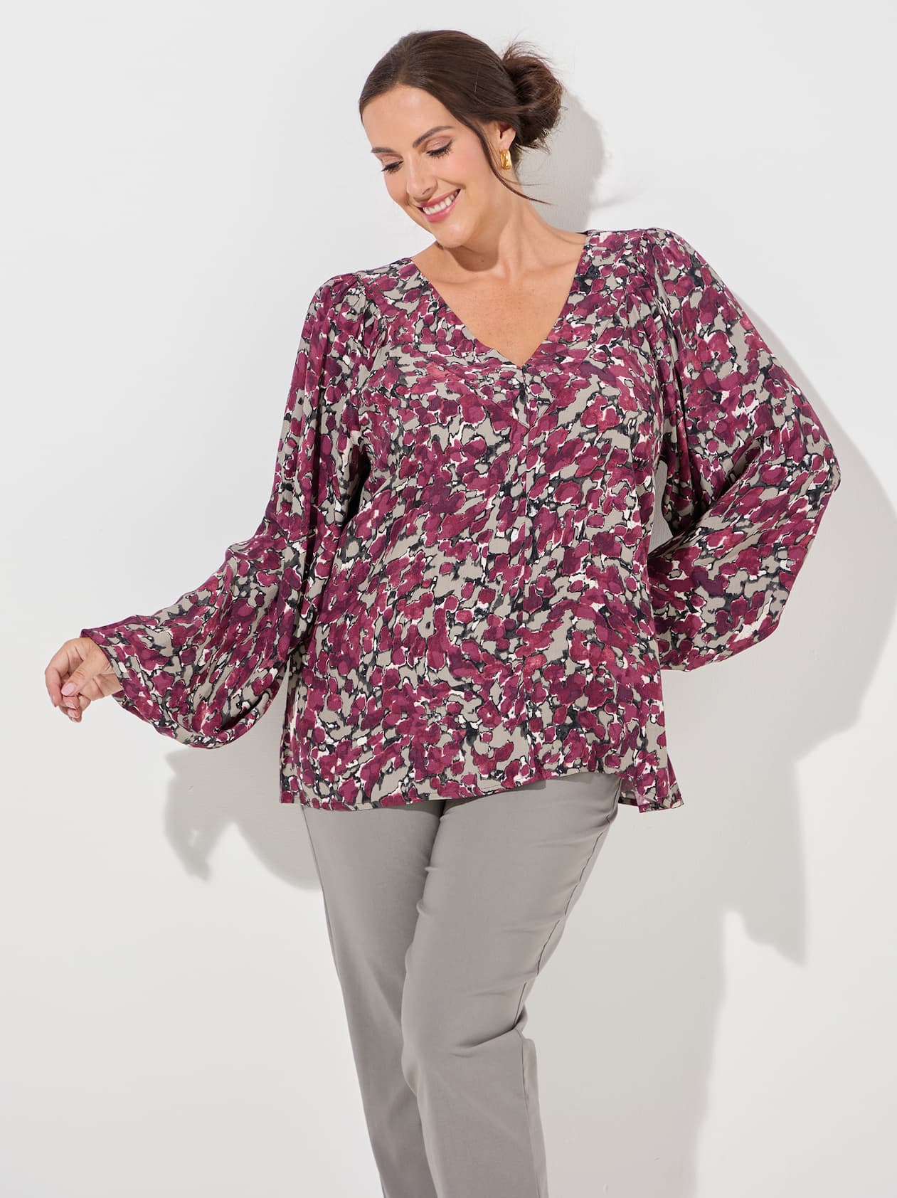 Kaffe Curve Maggie Puff Sleeve Blouse