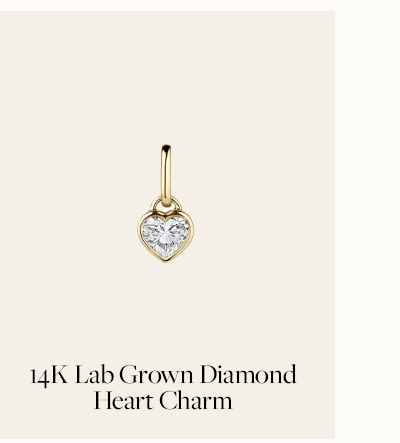 14K Lab Grown Diamond Heart Charm