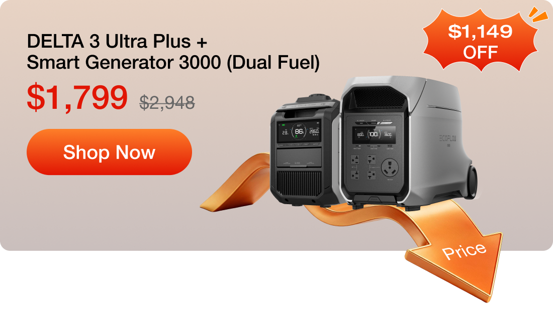 DELTA 3 Ultra Plus + Smart Generator 3000 (Dual Fuel)