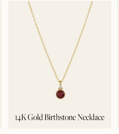 14K Gold Birthstone Necklace