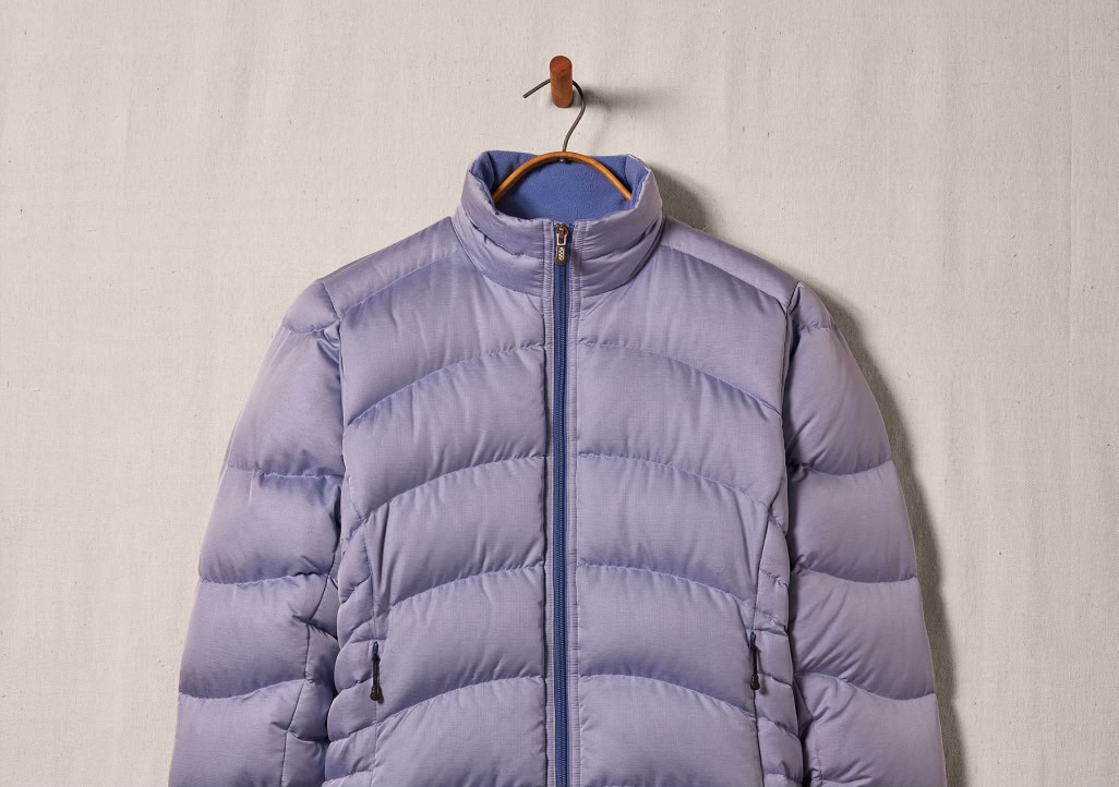 A purple puffy jacket.