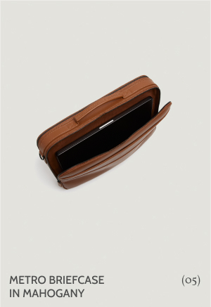Metro Briefcase in Mahogany. (05)