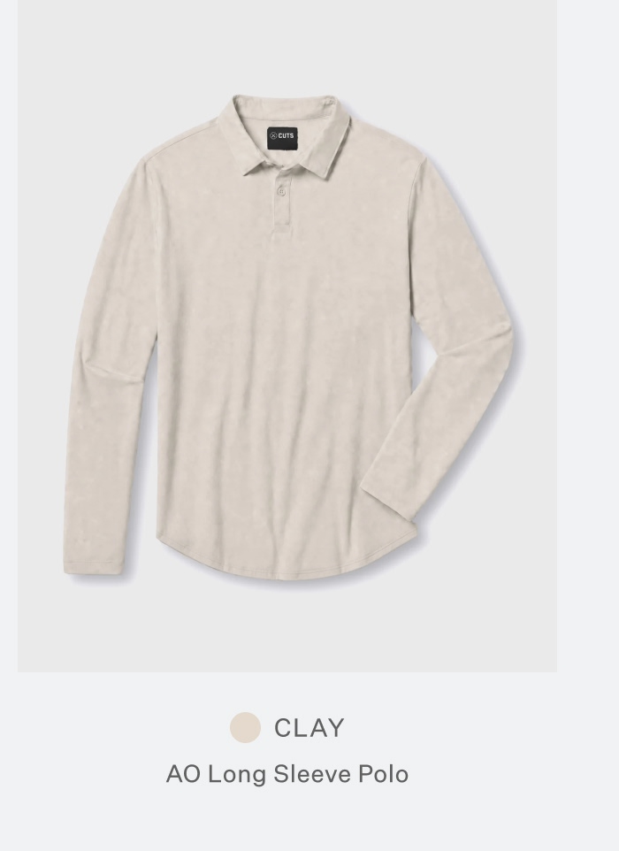 AO Long Sleeve Polo - Clay