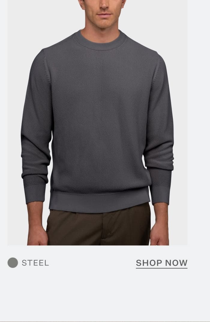 Palisade Textured Knit Crew Sweater - Steel