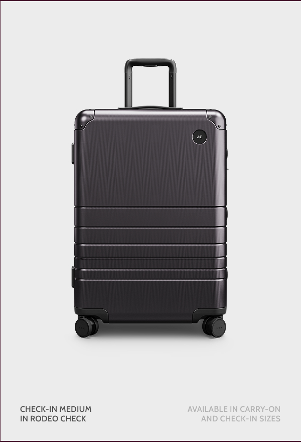 Check-In Medium in Rodeo Check. Available in Carry-On and Check-In sizes.