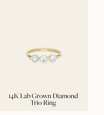 14K Lab Grown Diamond Trio Ring