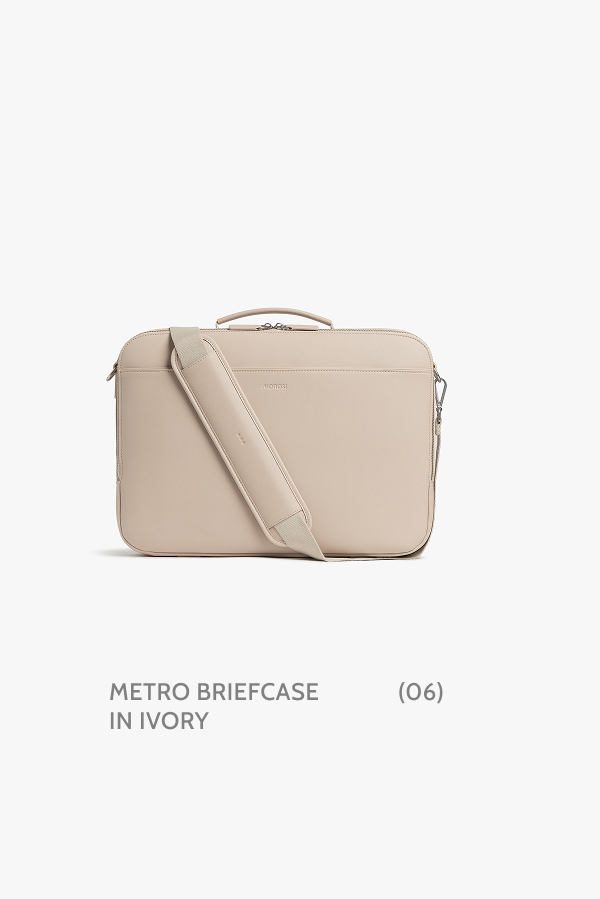 Metro Briefcase in Ivory. (06)